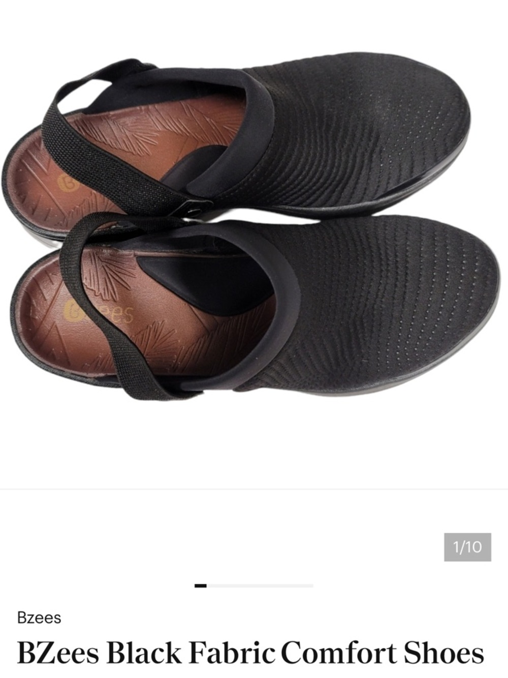 Bzees Black Slip-On Clog Mules Womens Size 9.5 - Picture 9 of 10